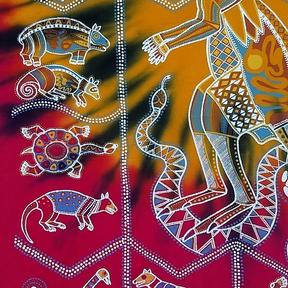 Churinga Australia Aboriginal Art Tie dye Size XL Vintage 90s - Picture 6 of 16